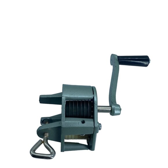 Vtg Green Kitchen Green Bean French Cutter Herb Grinder Hand Crank Clamp - Picture 4 of 6